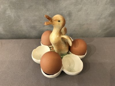 19th century earthenware egg holder