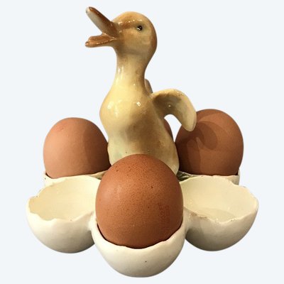 19th century earthenware egg holder