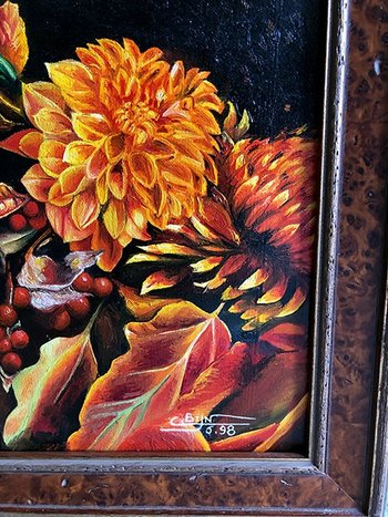 Bijn, oil on canvas. Still life XXth, signed and dated 6.98
