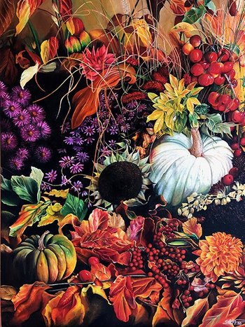 Bijn, oil on canvas. Still life XXth, signed and dated 6.98