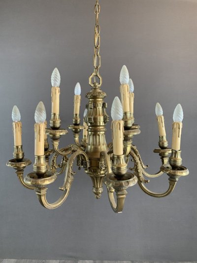 Lampadario in bronzo inizio XX secolo