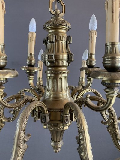 Lampadario in bronzo inizio XX secolo