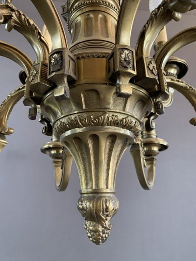 Lampadario in bronzo inizio XX secolo