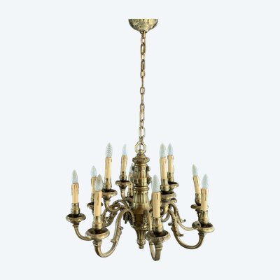 Lampadario in bronzo inizio XX secolo