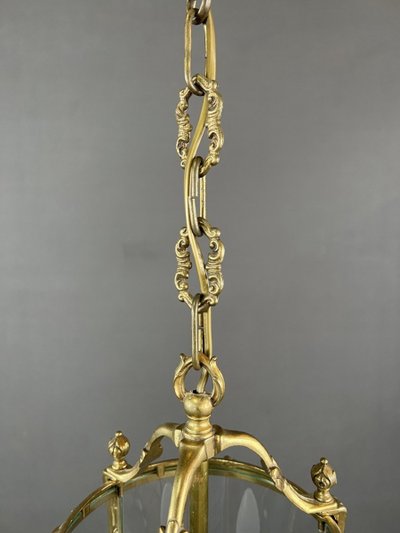 Bronze And Glass Louis XVI Style Lantern 20th Century