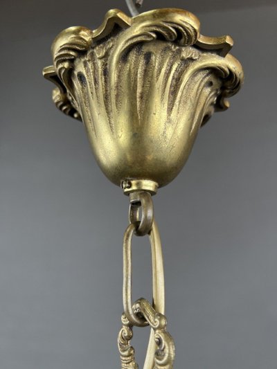 Bronze And Glass Louis XVI Style Lantern 20th Century