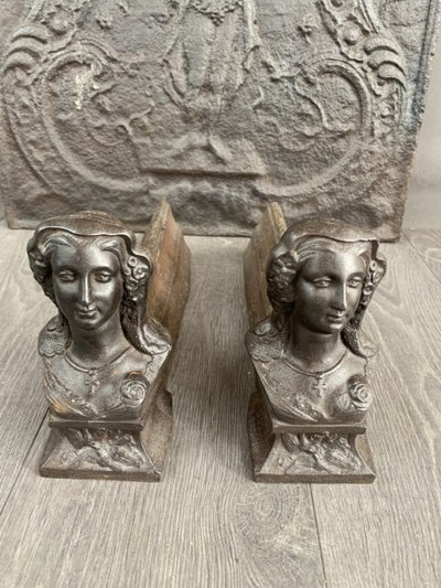 Ensemble De Cheminée En Fonte XIXe Siècle