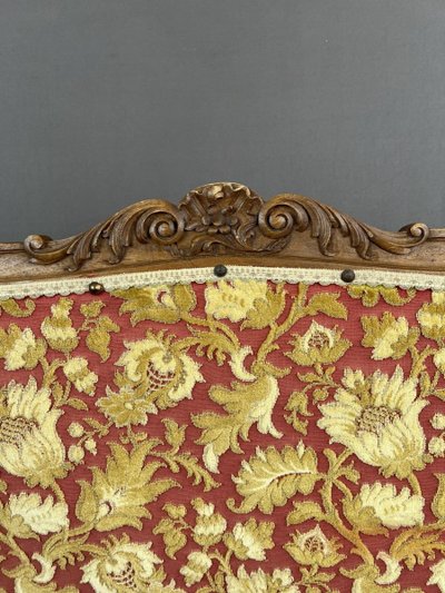 Wooden Mantel Screen With Tapestry 19th Century