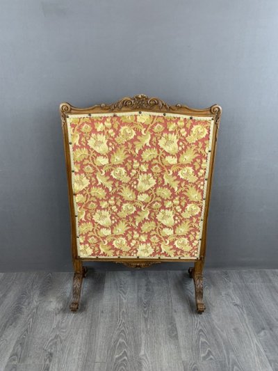 Wooden Mantel Screen With Tapestry 19th Century