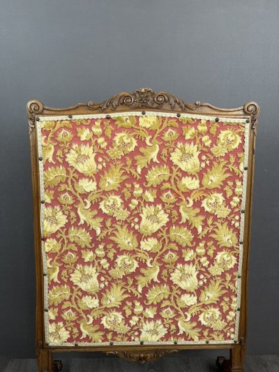 Wooden Mantel Screen With Tapestry 19th Century
