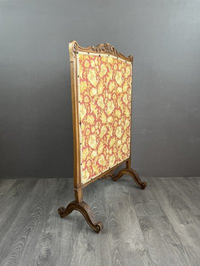 Wooden Mantel Screen With Tapestry 19th Century