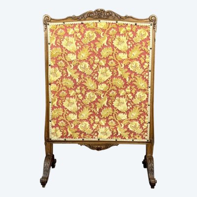 Wooden Mantel Screen With Tapestry 19th Century