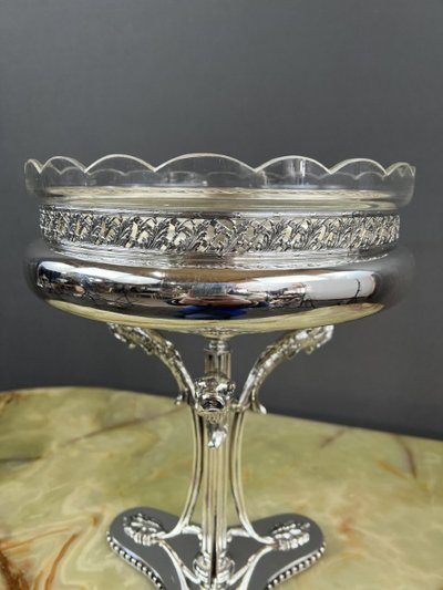 Coupe En Cristal De Baccarat Et Métal Argenté XIXe Siècle
