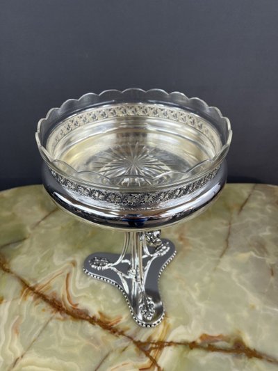 Coupe En Cristal De Baccarat Et Métal Argenté XIXe Siècle
