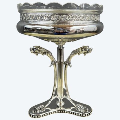 Coupe En Cristal De Baccarat Et Métal Argenté XIXe Siècle