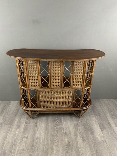 Bar En Rotin Et Osier XXe Siècle
