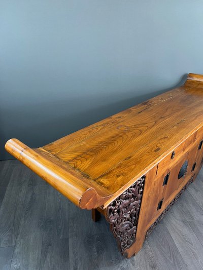 Buffet Console Japonaise Ancienne En Pin XXe Siècle