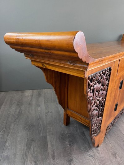Buffet Console Japonaise Ancienne En Pin XXe Siècle