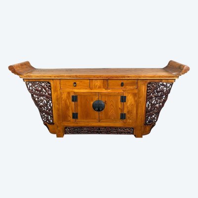 Buffet Console Japonaise Ancienne En Pin XXe Siècle