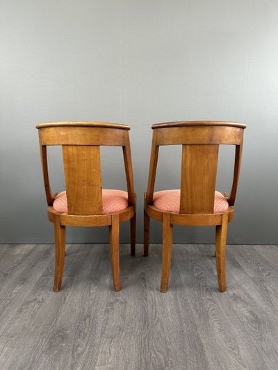 6 Chaises Gondole Style Empire En Bois XXe Siècle