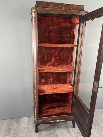 Vitrine Ancienne En Marqueterie Et Bronze, XIXe Siècle