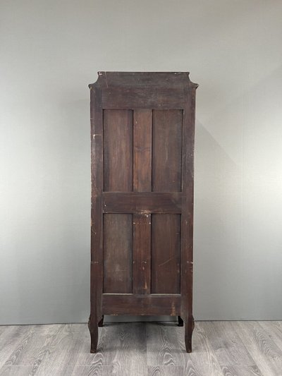 Vitrine Ancienne En Marqueterie Et Bronze, XIXe Siècle