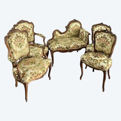 Elegant Louis XV Salon Set, XIX Century