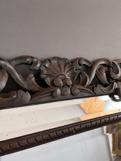 Grande specchio in legno intagliato, stile barocco, XIX secolo