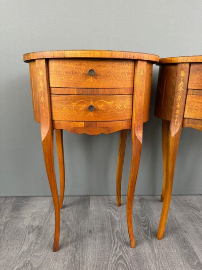 Coppia di comodini in stile Luigi XV, fine XIX secolo