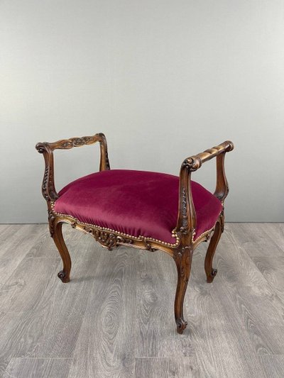 Louis XV Style Chair And Footrest Set, 19th Century