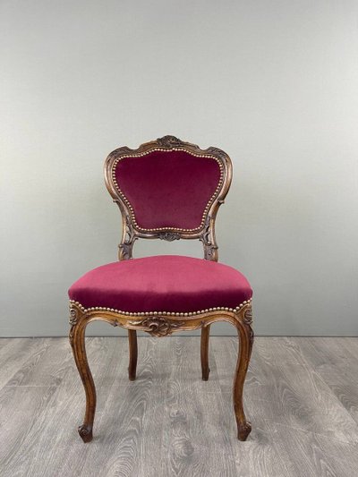 Louis XV Style Chair And Footrest Set, 19th Century