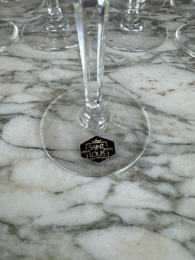 Service De Verres En Cristal Saint Louis Modèle Chantilly (26 Pièces), XXe Siècle