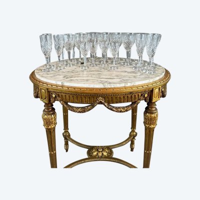 Service De Verres En Cristal Saint Louis Modèle Chantilly (26 Pièces), XXe Siècle