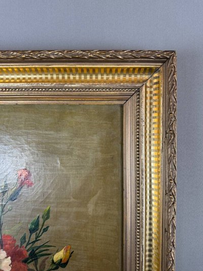 Olio su tela Natura morta floreale, Scuola francese, Parigi, inizio XX secolo