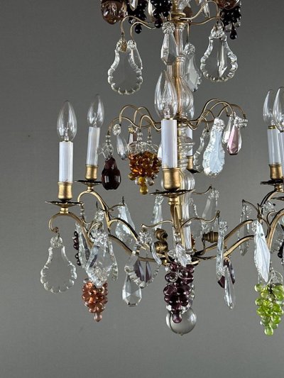 Lampadario in cristallo e a sospensione, inizio XX secolo