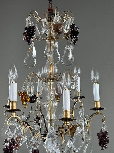 Lampadario in cristallo e a sospensione, inizio XX secolo