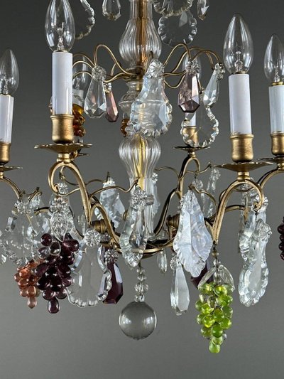 Lampadario in cristallo e a sospensione, inizio XX secolo