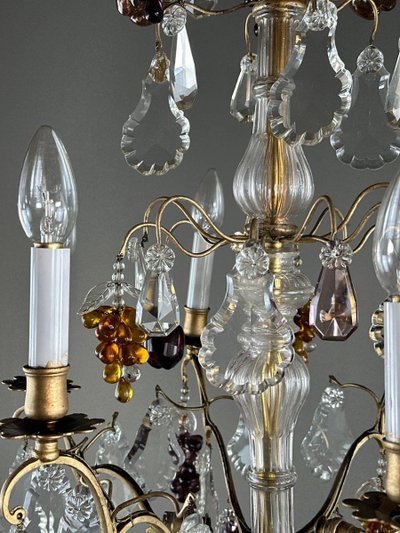 Lampadario in cristallo e a sospensione, inizio XX secolo