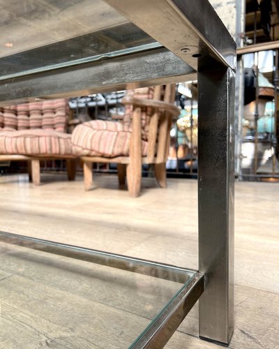 Romeo Rega square chrome coffee table