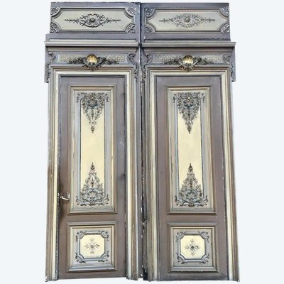 Coppia di porte con cornici Napoleone III 