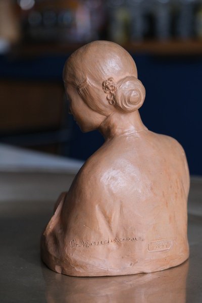 Terracotta Bust by Gaston Hauchécorne (1880-1945), Early 20th Century