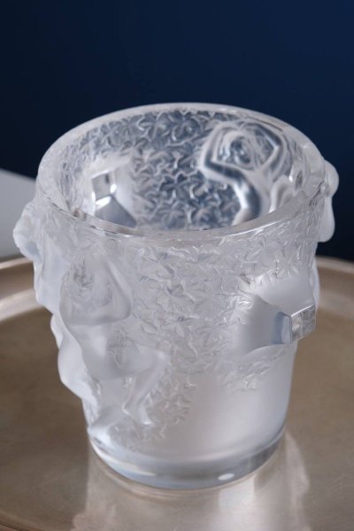 Lalique Crystal Champagne Bucket “Ganymede” Vase, 20th Century