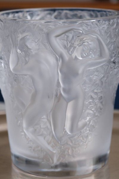 Lalique Crystal Champagne Bucket “Ganymede” Vase, 20th Century