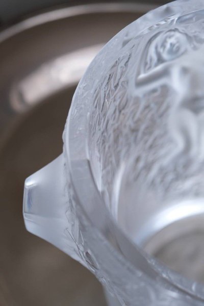 Lalique Crystal Champagne Bucket “Ganymede” Vase, 20th Century