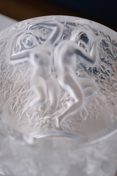 Lalique Crystal Champagne Bucket “Ganymede” Vase, 20th Century