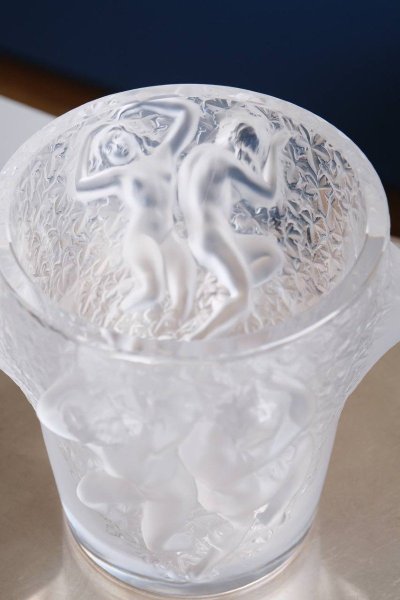 Lalique Crystal Champagne Bucket “Ganymede” Vase, 20th Century