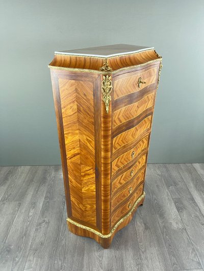 Secrétaire à Abattant En Marqueterie, Style Louis XV, XIXe Siècle