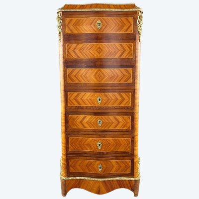 Secrétaire à Abattant En Marqueterie, Style Louis XV, XIXe Siècle