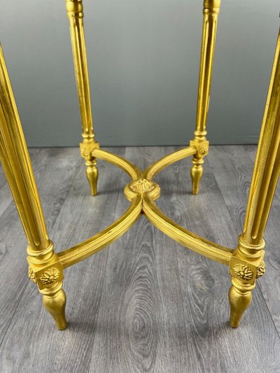 Table Guéridon En Bois Doré, Style Louis XVI, XIXe Siècle