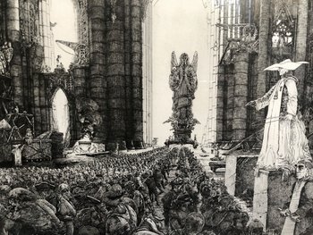 Etching with the Burin Bâtir Numbered, Dated 1989 and Signed Philippe Mohlitz (1941 - 2019)